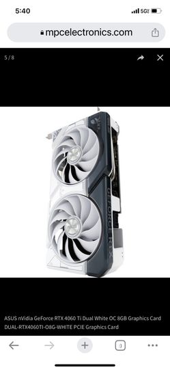 ASUS GeForce RTX 4060 Ti Dual White OC DUAL-RTX4060TI-O8G-WHITE