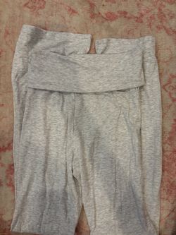 Gray Fold-Over Waist Yoga Pants