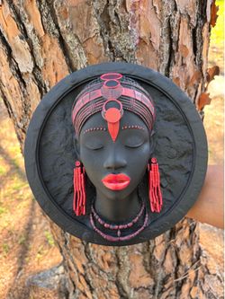 Custom Made, Hand Painted, 3D Printed , Afrocentric Wall Art, Home Decor
