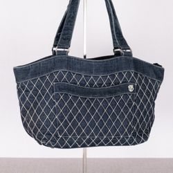 Vera Bradley Quilted Denim Tote Shoulder Bag