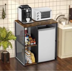 3-Tier Mini Fridge Cabinet with Storage Kitchen Bakers Rack Adjustable Shelf Brand New still in the box E632