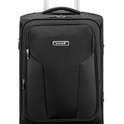 Carry On Luggage Suitcases with Spinner Wheels, 20 Inch Soft Sided Expandable Rolling Suitcase for Travel, Business (Black) 