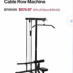 Brand New In The Box Plate-Loaded Lat Pull Down & Cable Row Machine