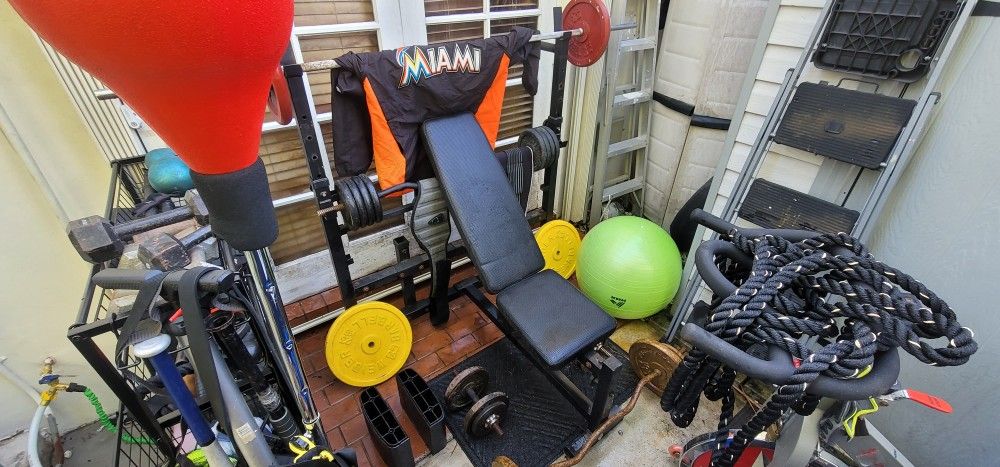 Weights, Bench Weights, Dumbbells, curved bars