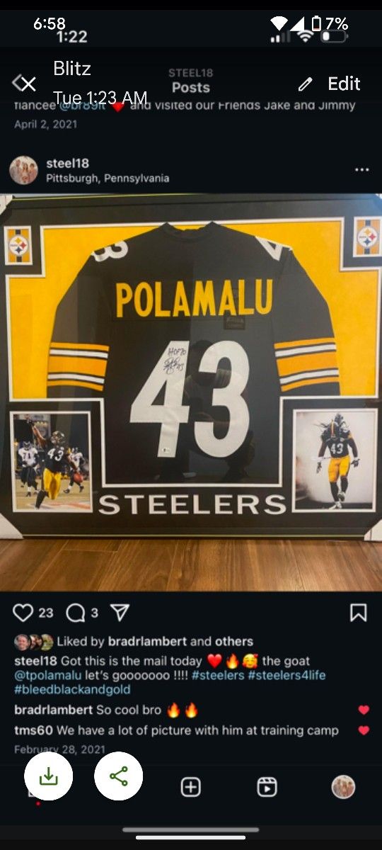 Hall Of Fame Signed Polamalu Jersey