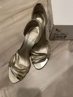 Gold Slingback Pumps 