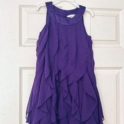 Little Girls Clothes H&M Special Occasion Purple Chiffon Ruffled Party Dress Size 6-7 Years Fits 6T - 7T
