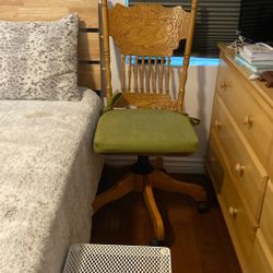 Swirl Wooden Chair With Wheels $75