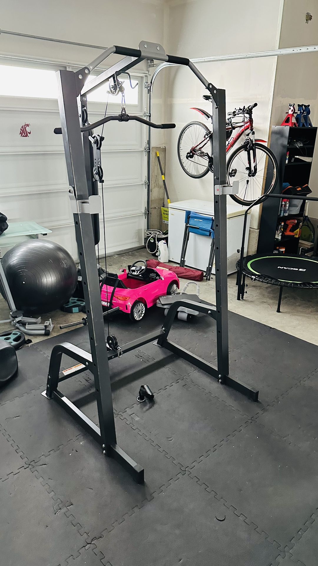 Multi-Function Power Rack & Cable Machine – Home Gym Setup