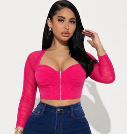 Pink bustier blouse (small)