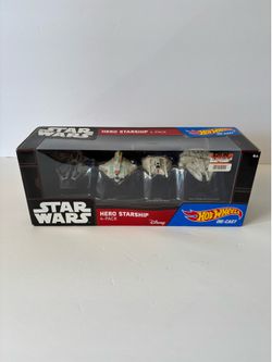 New Sealed Star Wars 4 Pack Set Die Cast Hero Starships by Hot Wheels