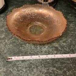 Antique Fenton Dragon &Lotus Bowl, Ruffled Carnival glass Iridescent Marigold Bowl, Absolutely Beautiful With No Chips Or Issues. 