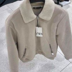 Mens Vegan Suede Jacket Sherpa XL Zara