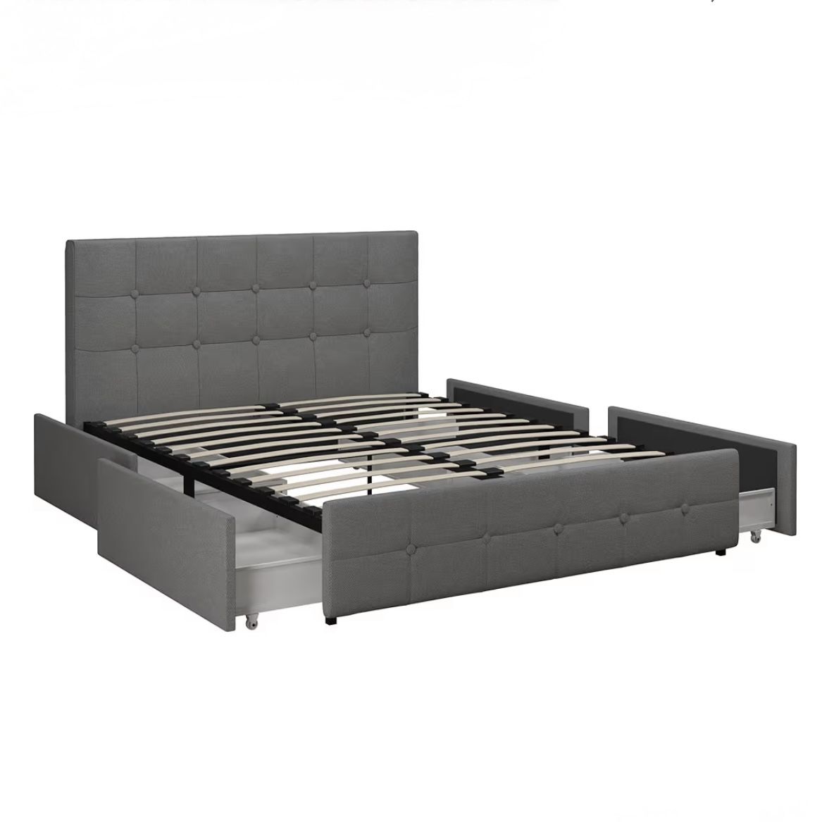 New Queen Bed Frame with Storage Drawers (Can Deliver)