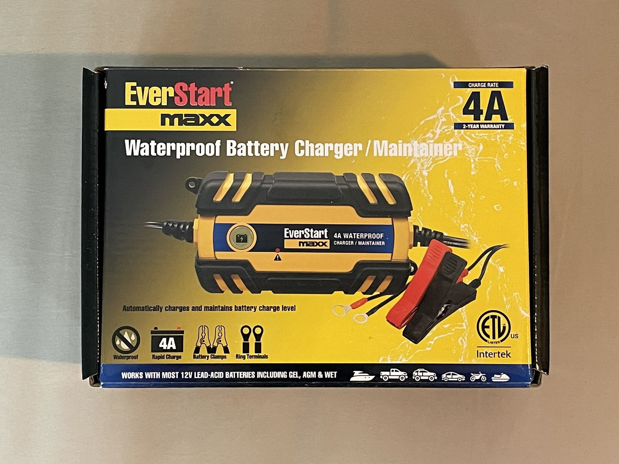 EverStart Maxx Waterproof Battery Charger/Maintainer – 4 Amp