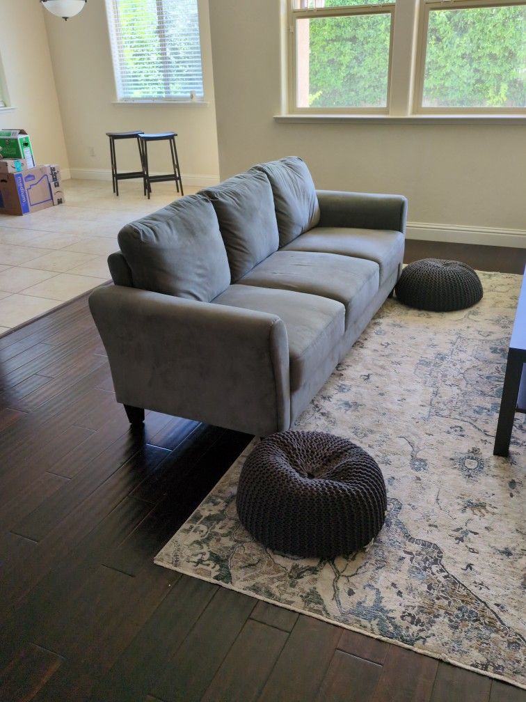 Teal Gray Sofa