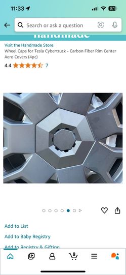 Wheel Caps for Tesla Cybertruck - Carbon Fiber Rim Center Aero Covers (4pc)