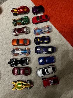 16 hot wheels style cars