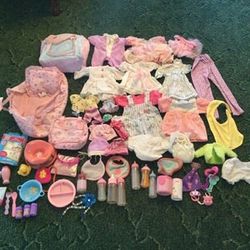 FOR SALE: Lot Of Baby Doll Clothes & Accessories