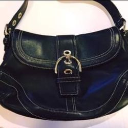 AUTHENTIC Black Leather COACH Bag and matching Wallet
