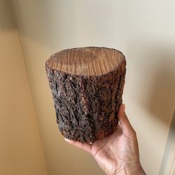 Mini Wood Tree Stump Riser Decor