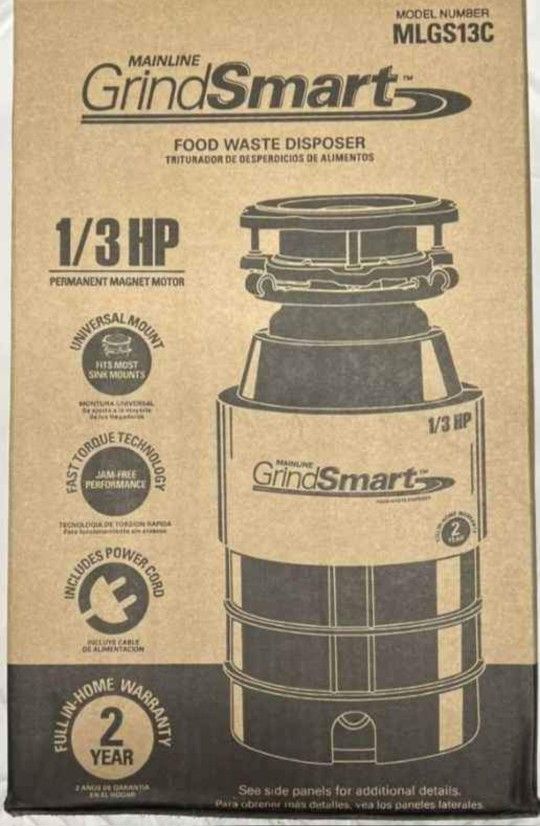 Mainline grindsmart garbage disposal $98