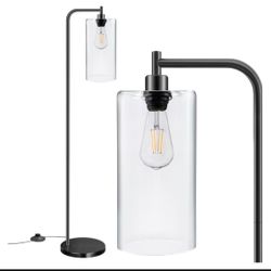 Modern Bright Floor Lamp with clear glass lampshade