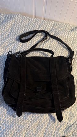 Proenza Schouler Black Suede XL PS1 Satchel - Excellent Condition