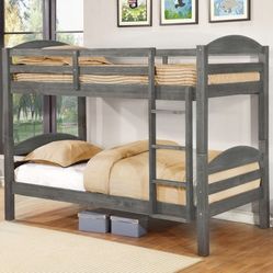 Brand New Gray Twin Twin Bunkbed