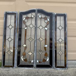  Leaded Glass Window Panels