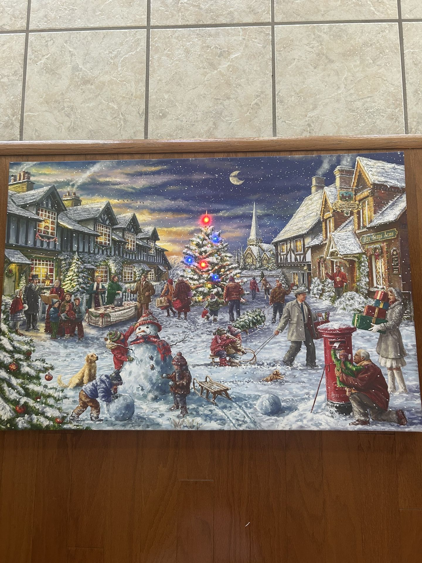 Christmas Village Light Up Wall Art
