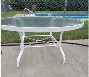Glass patio table