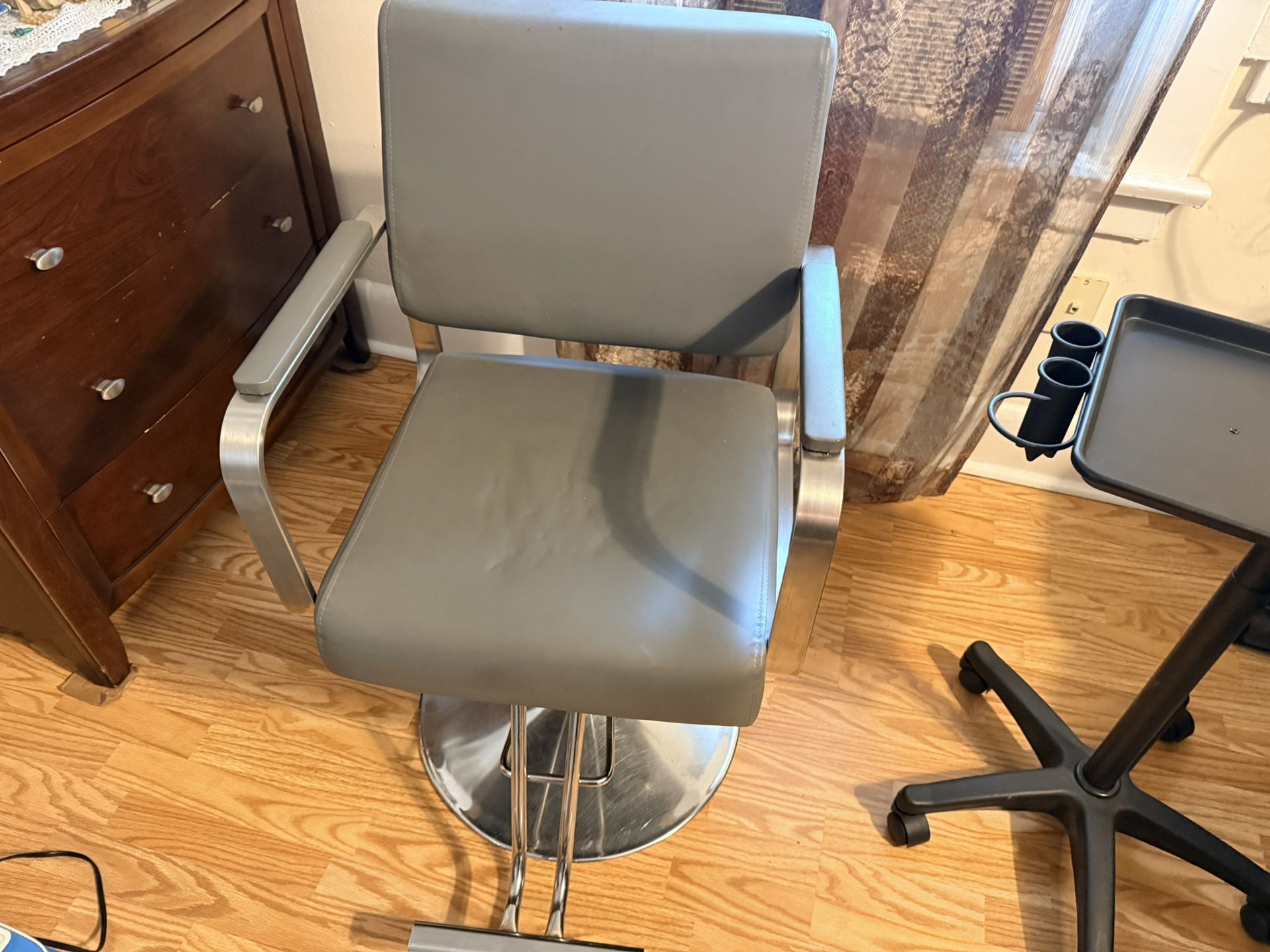 Barber Chair And Rolling Tray