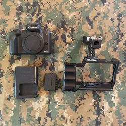 Canon EOS M50 Mark II Mirrorless Camera with Cage and Accessories