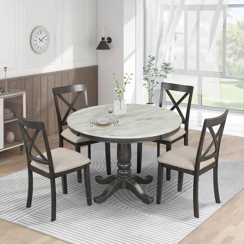 Marble round dining table