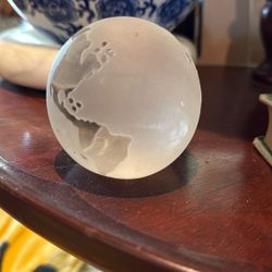 Glass Earth Round Paperweight Globe Crystal