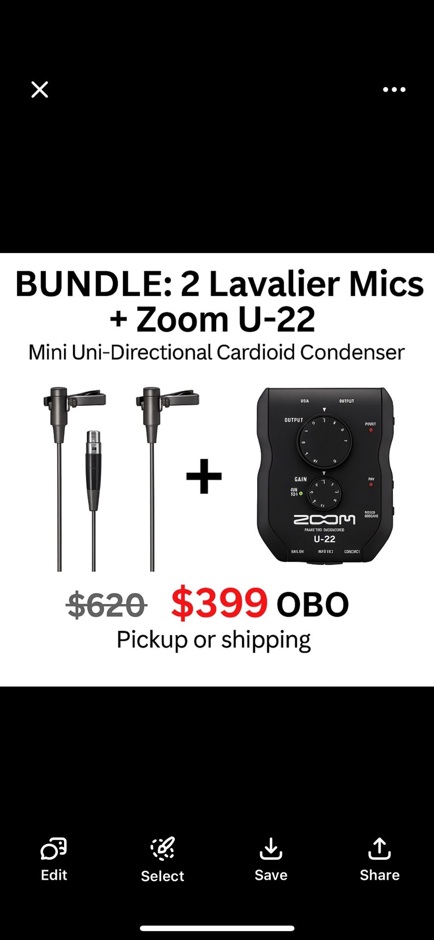 ๐๏ธ Zoom U-22 + 2 Lavalier Mic Kits ๐ง Studio Bundle โ $399 OBO