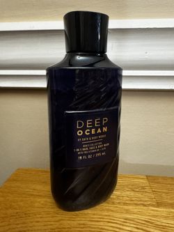 New Bath Body Works DEEP OCEAN MEN 3-in-1 Hair Face Body Wash Shower Gel 10 oz