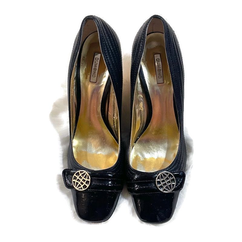 Dumond Square Toe Black Heels