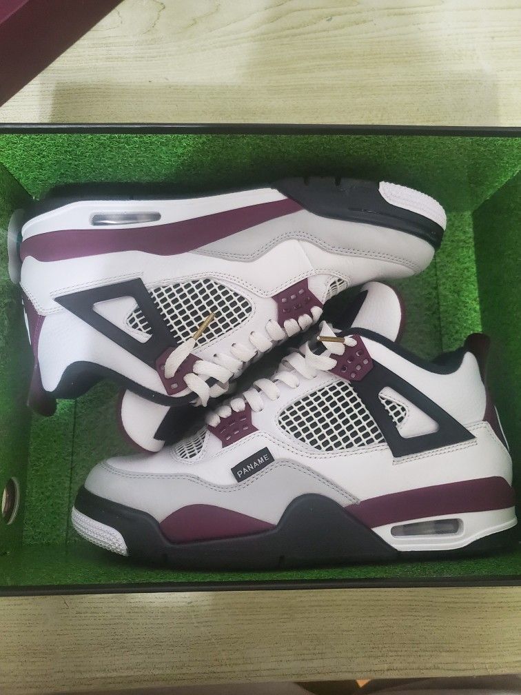 Paris Saint-Germain x Air Jordan 4 ' Bordeaux' Size 7 men /8.5 women USED
