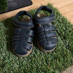 Blue Leather Sandals Unisex 