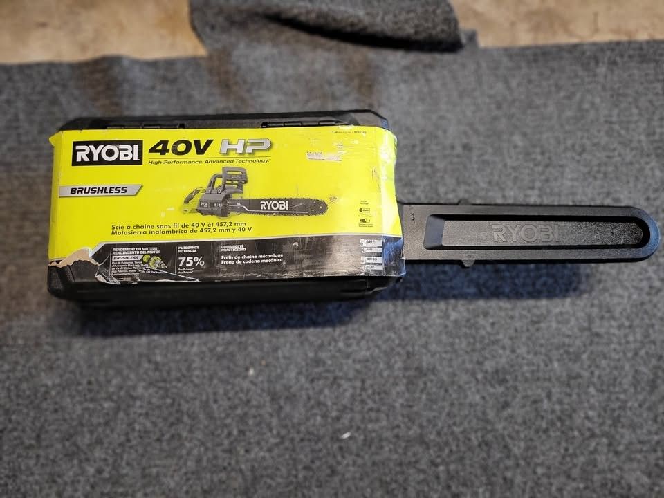 NEW RYOBI RY40580 40V HP BRUSHLESS 18 INCH CHAINSAW KIT WITH 5AH BATTERY & CHARGER