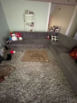 Large Sectional Couch + 1 Shag Rug