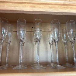 CHRISTOFLE Crystal Champagne Flutes (10)