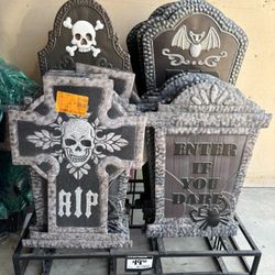 24 inch Metal Tombstone Halloween Yard Stakes $10 each