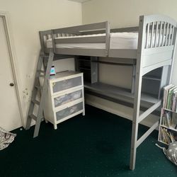 Kids loft bed with desk