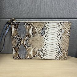 Anne Klein New Faux Snakeskin Wristlet 