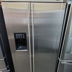 GE Monogram 36" Wide Stainless Steel Side By Side Refrigerator 