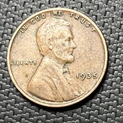 1935 Lincoln Wheat Cent Penny Coin 