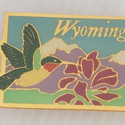 Wyoming Hummingbird Refrigerator Fridge Park Magnet Vintage Metal Mountains
